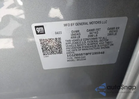 2023 Chevrolet Malibu Fwd Ls from USA, damaged, VIN 1G1ZB5ST8PF195948